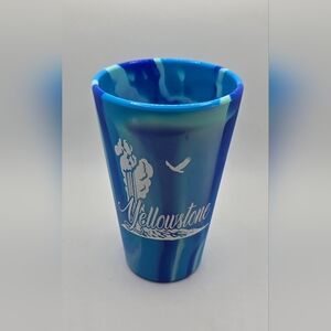Yellowstone Sili Pint 16Oz Silicone Cup Neon Blue Tie Dye Unbreakable Tumbler